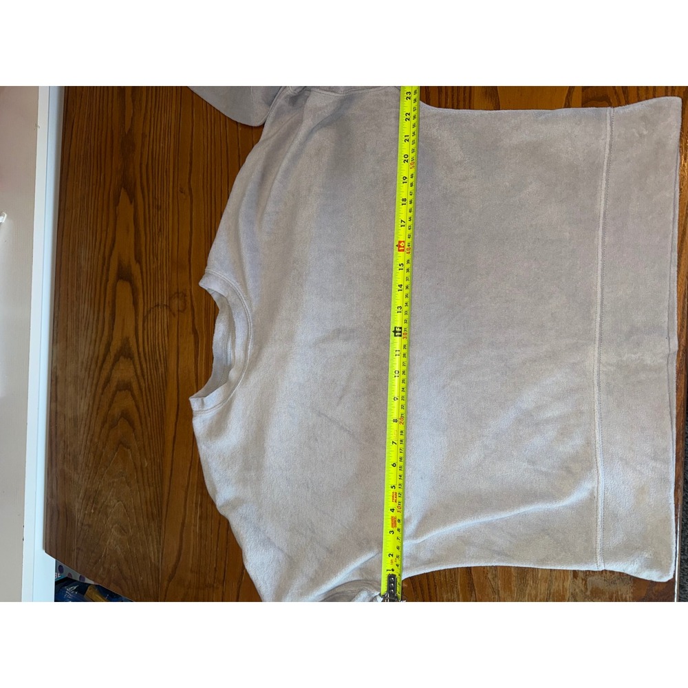 Aerie Velour Crewneck Sweatshirt Light Gray Relaxed Fit‎ Size S - Picture 4 of 7